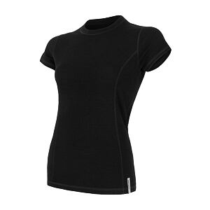 SENSOR MERINO DF TEE SS WOM BLACK