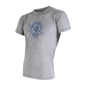 SENSOR MERINO PT TEE  SS MEN GREY COMPASS