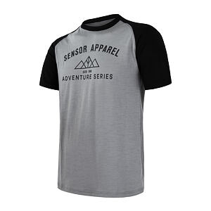 SENSOR MERINO ACTIVE PT tee ss MEN gry adventure