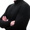 SENSOR MERINO DF TEE LS HALFZIP MEN BLACK
